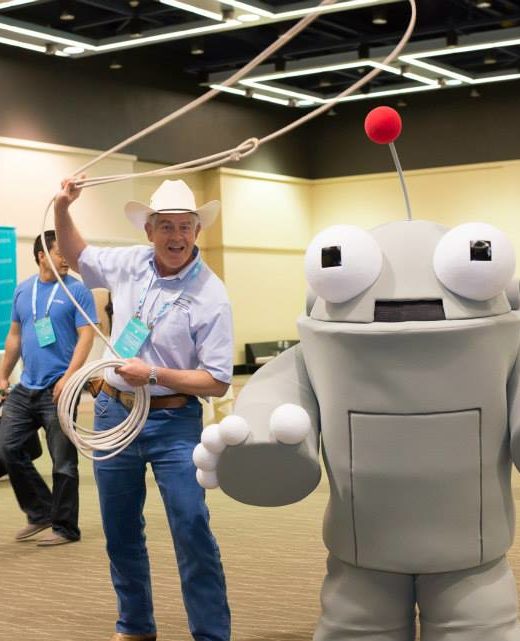 Paul Sherland practices roping the MozCon mascot